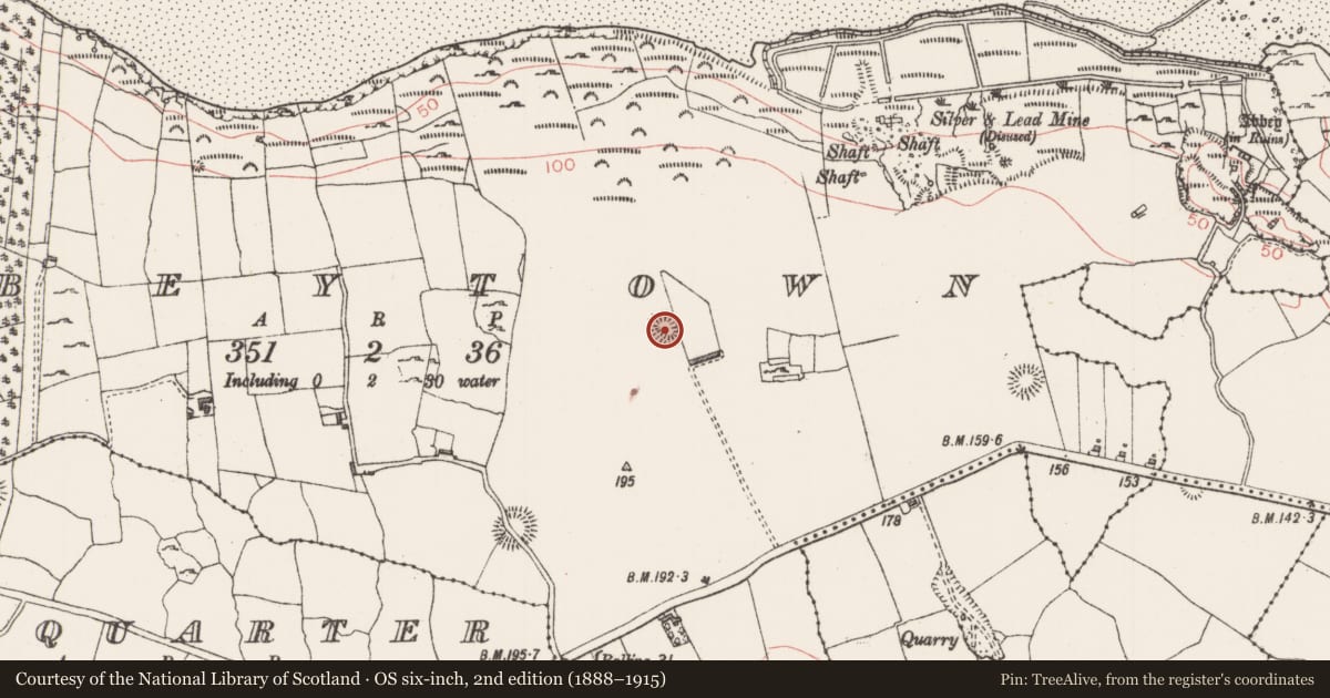Ordnance Survey six-inch map, 2nd edition (1888–1915) covering the location of Ringfort - cashel, Abbeytown, County Sligo, with a pin at the register's coordinates