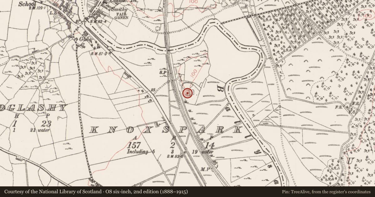 Ordnance Survey six-inch map, 2nd edition (1888–1915) covering the location of Promontory fort - inland, Knoxspark, County Sligo, with a pin at the register's coordinates