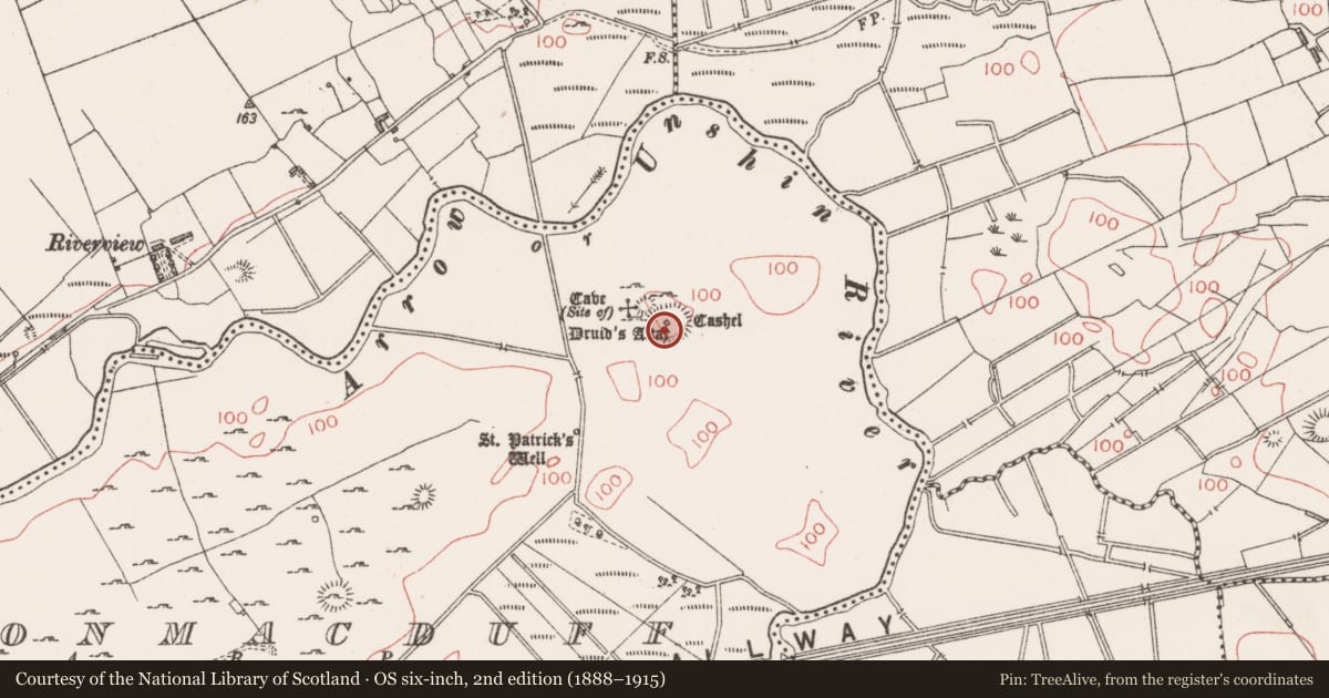 Ordnance Survey six-inch map, 2nd edition (1888–1915) covering the location of Altar, Cloonmacduff, County Sligo, with a pin at the register's coordinates