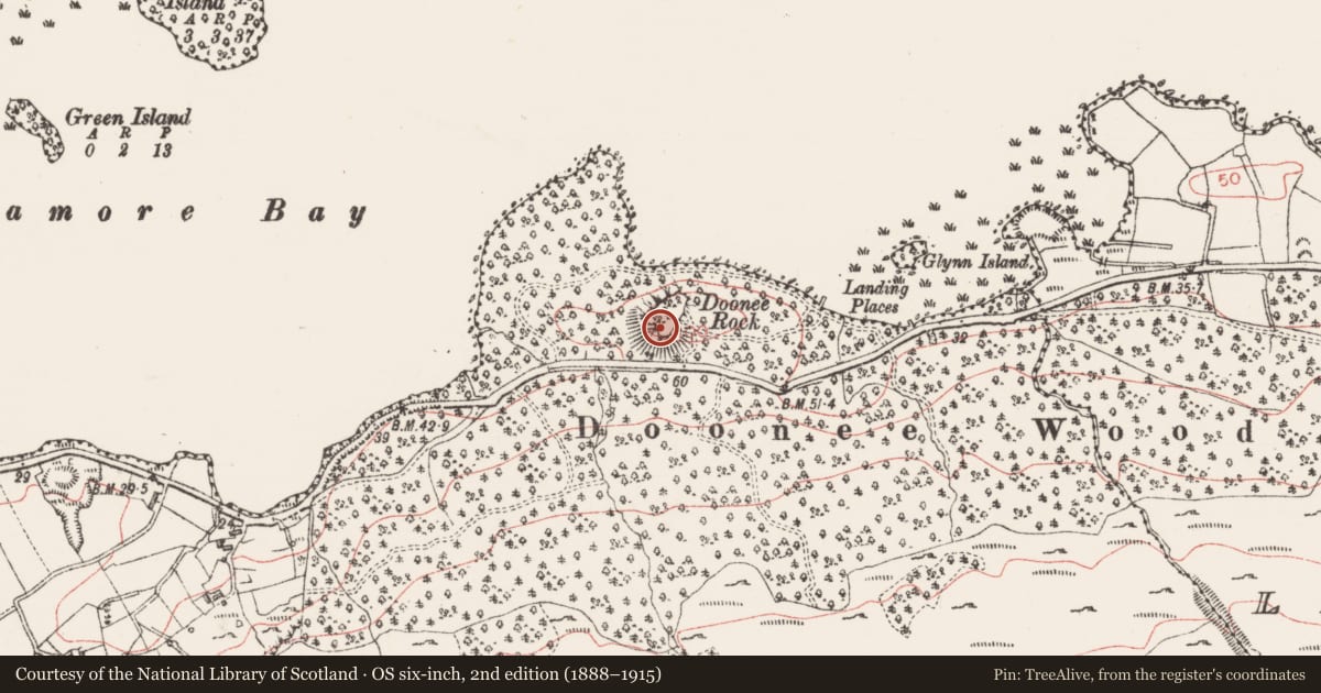 Ordnance Survey six-inch map, 2nd edition (1888–1915) covering the location of Promontory fort - inland, Aghamore Far, County Sligo, with a pin at the register's coordinates