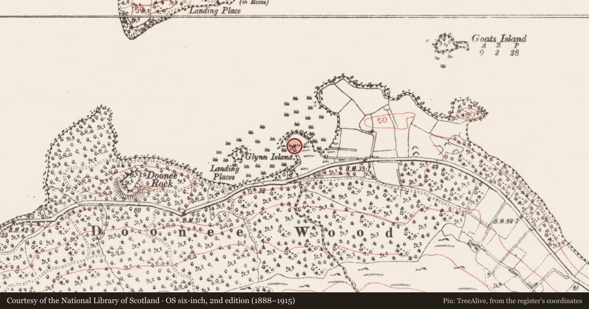 Ordnance Survey six-inch map, 2nd edition (1888–1915) covering the location of Promontory fort - inland, Lahanagh, County Sligo, with a pin at the register's coordinates