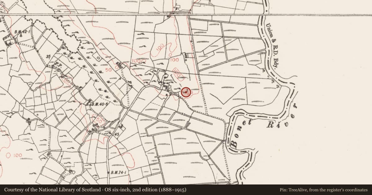 Ordnance Survey six-inch map, 2nd edition (1888–1915) covering the location of Enclosure, Killerry, County Sligo, with a pin at the register's coordinates
