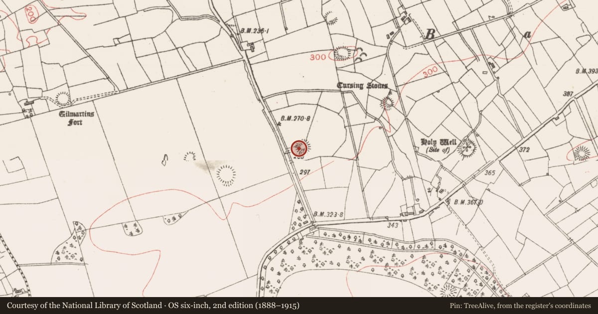 Ordnance Survey six-inch map, 2nd edition (1888–1915) covering the location of Ringfort - rath, Lavally, County Sligo, with a pin at the register's coordinates