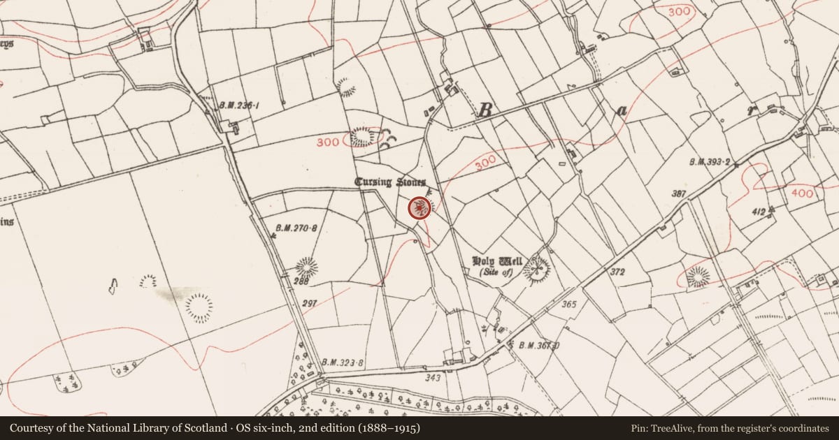 Ordnance Survey six-inch map, 2nd edition (1888–1915) covering the location of Souterrain, Lavally, County Sligo, with a pin at the register's coordinates