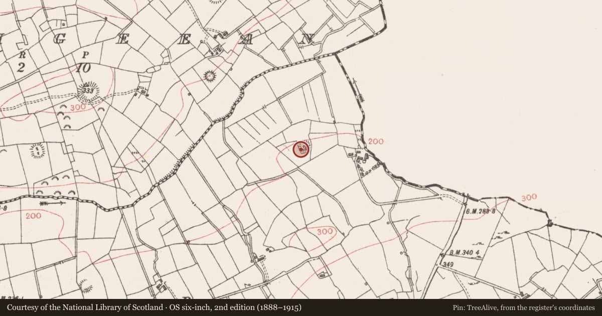Ordnance Survey six-inch map, 2nd edition (1888–1915) covering the location of Ringfort - rath, Lavally, County Sligo, with a pin at the register's coordinates