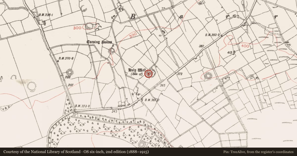 Ordnance Survey six-inch map, 2nd edition (1888–1915) covering the location of Souterrain, Lavally, County Sligo, with a pin at the register's coordinates