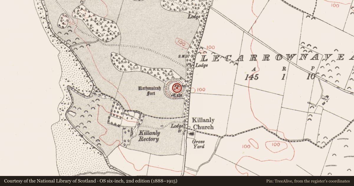 Ordnance Survey six-inch map, 2nd edition (1888–1915) covering the location of Souterrain, Rinroe, County Sligo, with a pin at the register's coordinates