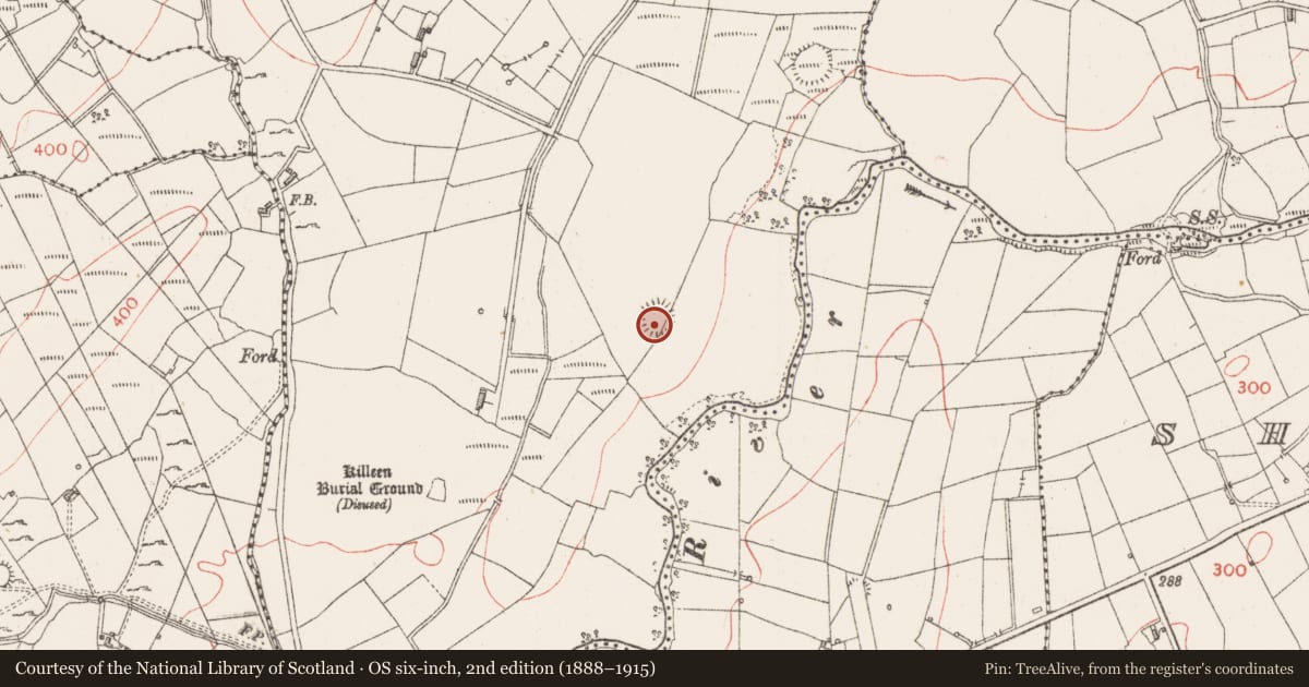 Ordnance Survey six-inch map, 2nd edition (1888–1915) covering the location of Hut site, Gortakeeran, County Sligo, with a pin at the register's coordinates
