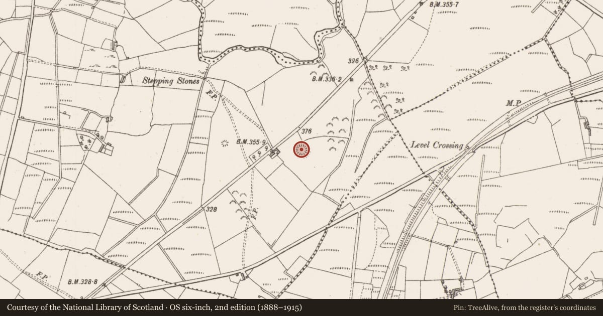 Ordnance Survey six-inch map, 2nd edition (1888–1915) covering the location of Ringfort - rath, Carha, County Sligo, with a pin at the register's coordinates