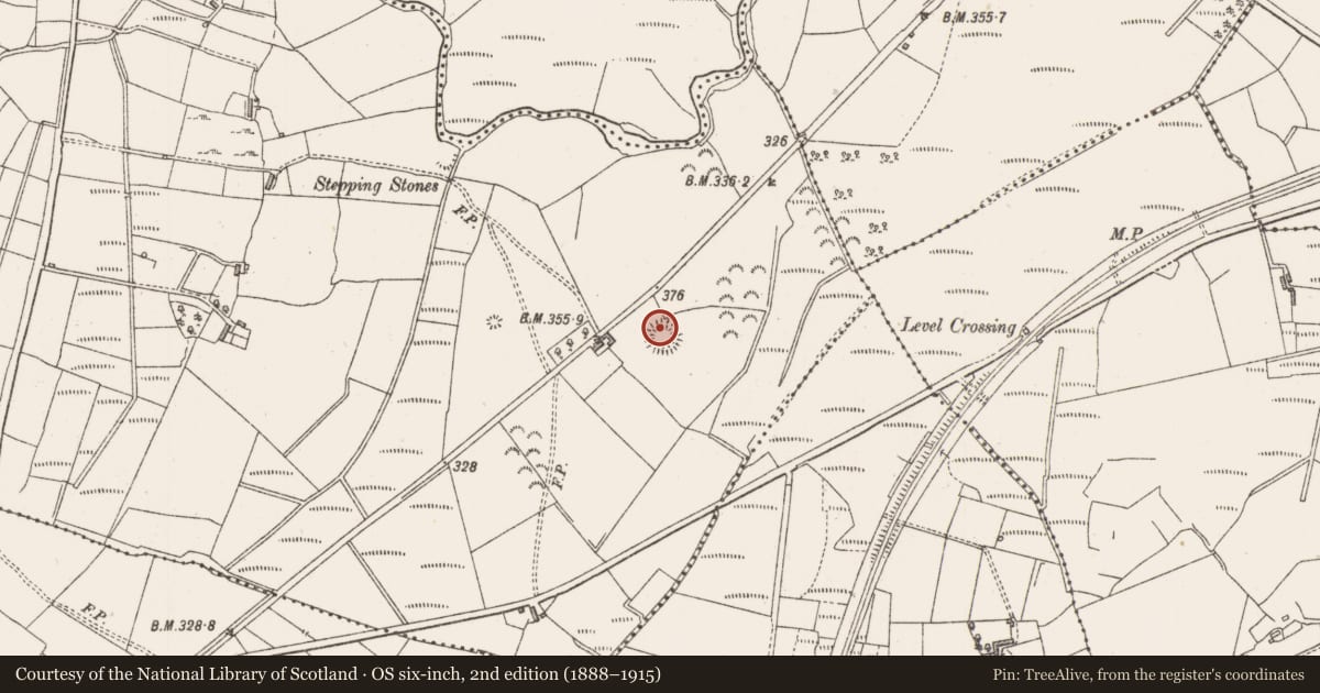 Ordnance Survey six-inch map, 2nd edition (1888–1915) covering the location of Souterrain, Carha, County Sligo, with a pin at the register's coordinates