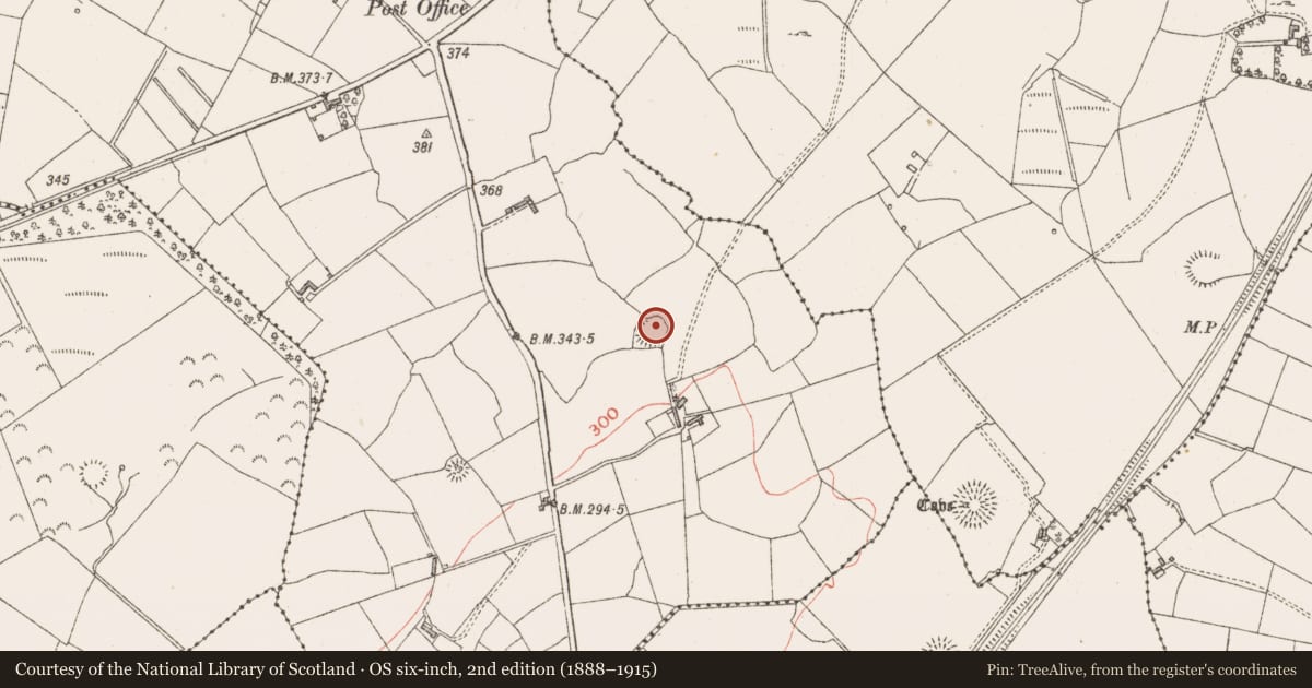 Ordnance Survey six-inch map, 2nd edition (1888–1915) covering the location of Ringfort - cashel, Carrowneden, County Sligo, with a pin at the register's coordinates