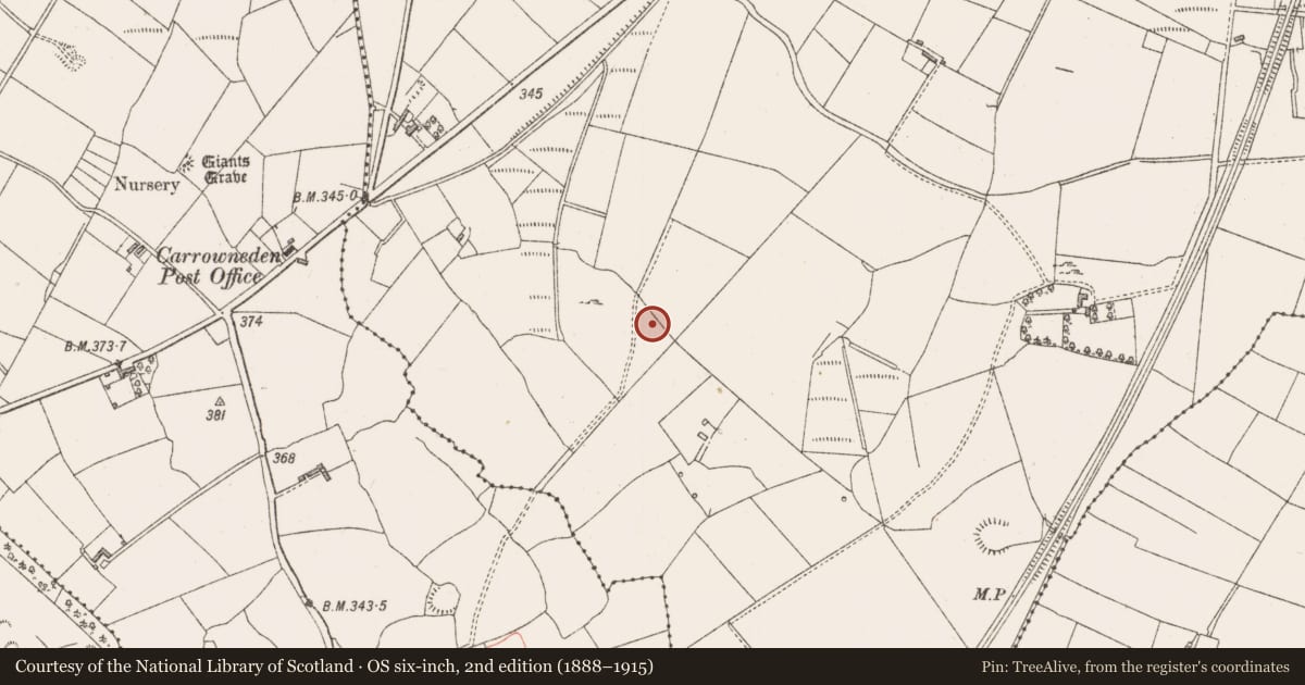 Ordnance Survey six-inch map, 2nd edition (1888–1915) covering the location of Souterrain, Carrowmurray, County Sligo, with a pin at the register's coordinates