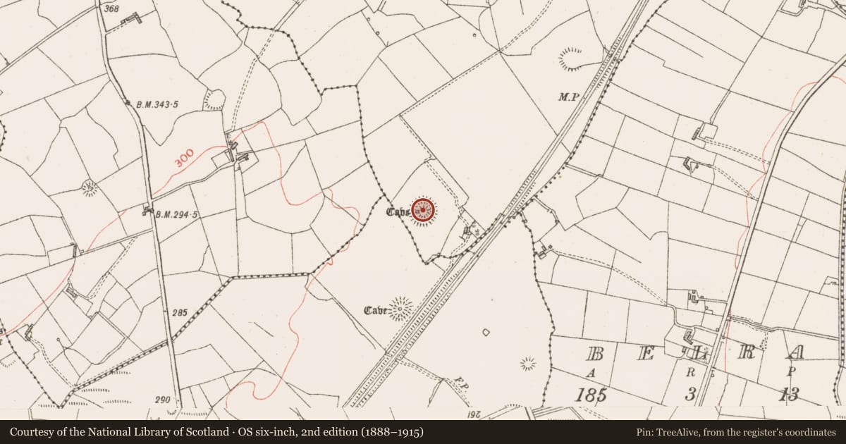 Ordnance Survey six-inch map, 2nd edition (1888–1915) covering the location of Ringfort - cashel, Carrowmurray, County Sligo, with a pin at the register's coordinates