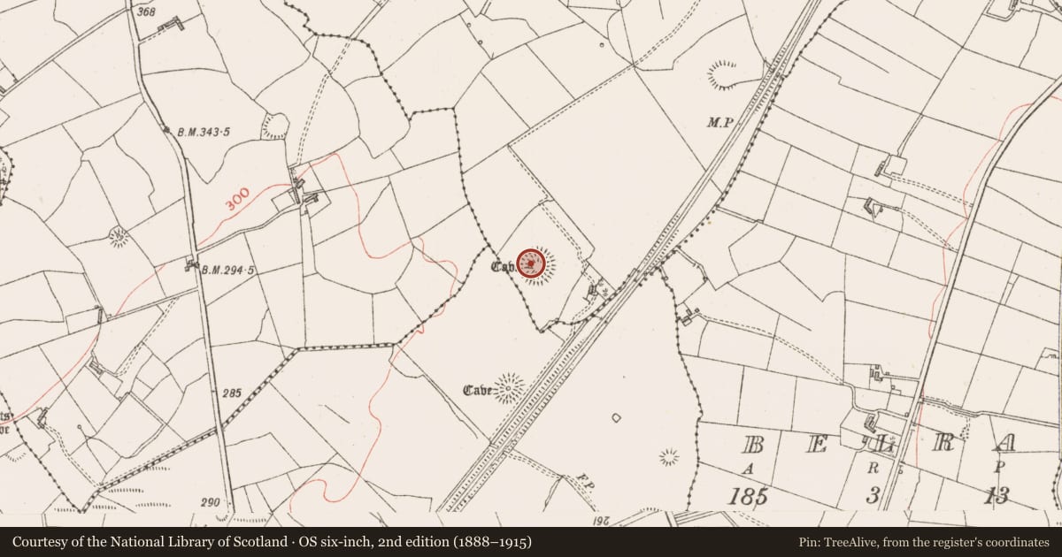 Ordnance Survey six-inch map, 2nd edition (1888–1915) covering the location of Souterrain, Carrowmurray, County Sligo, with a pin at the register's coordinates
