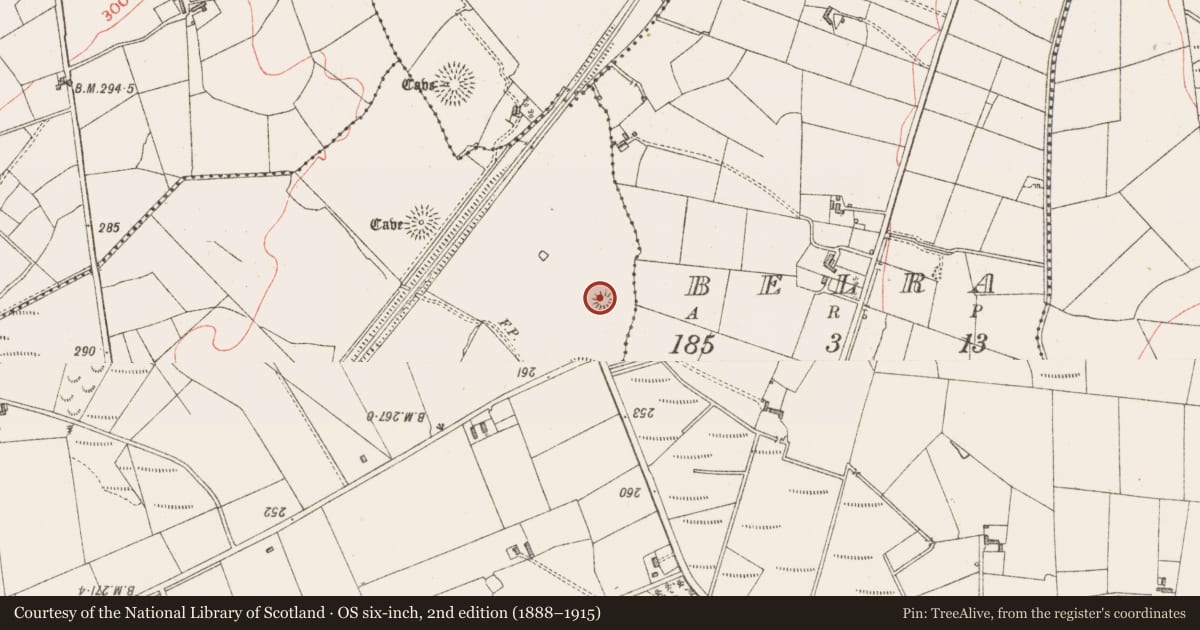 Ordnance Survey six-inch map, 2nd edition (1888–1915) covering the location of Barrow - mound barrow, Cashel North, County Sligo, with a pin at the register's coordinates