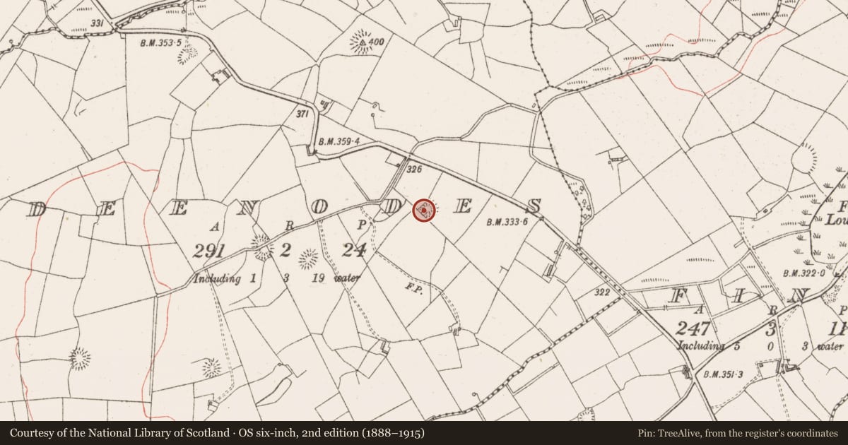 Ordnance Survey six-inch map, 2nd edition (1888–1915) covering the location of Ringfort - rath, Deenodes, County Sligo, with a pin at the register's coordinates