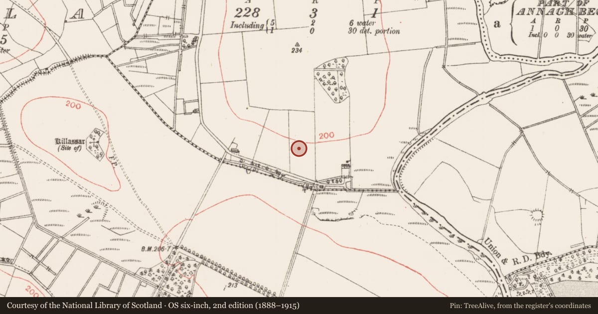 Ordnance Survey six-inch map, 2nd edition (1888–1915) covering the location of Ringfort - rath, Annagh Beg, County Sligo, with a pin at the register's coordinates