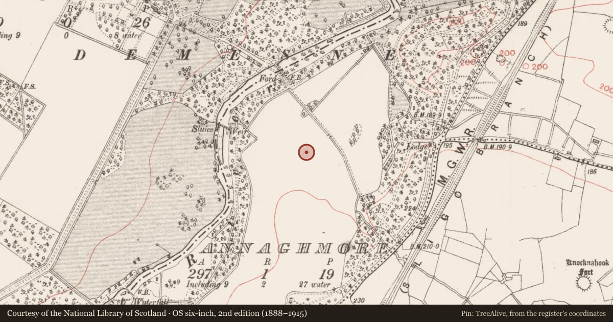 Ordnance Survey six-inch map, 2nd edition (1888–1915) covering the location of Ringfort - rath, Annaghmore, County Sligo, with a pin at the register's coordinates