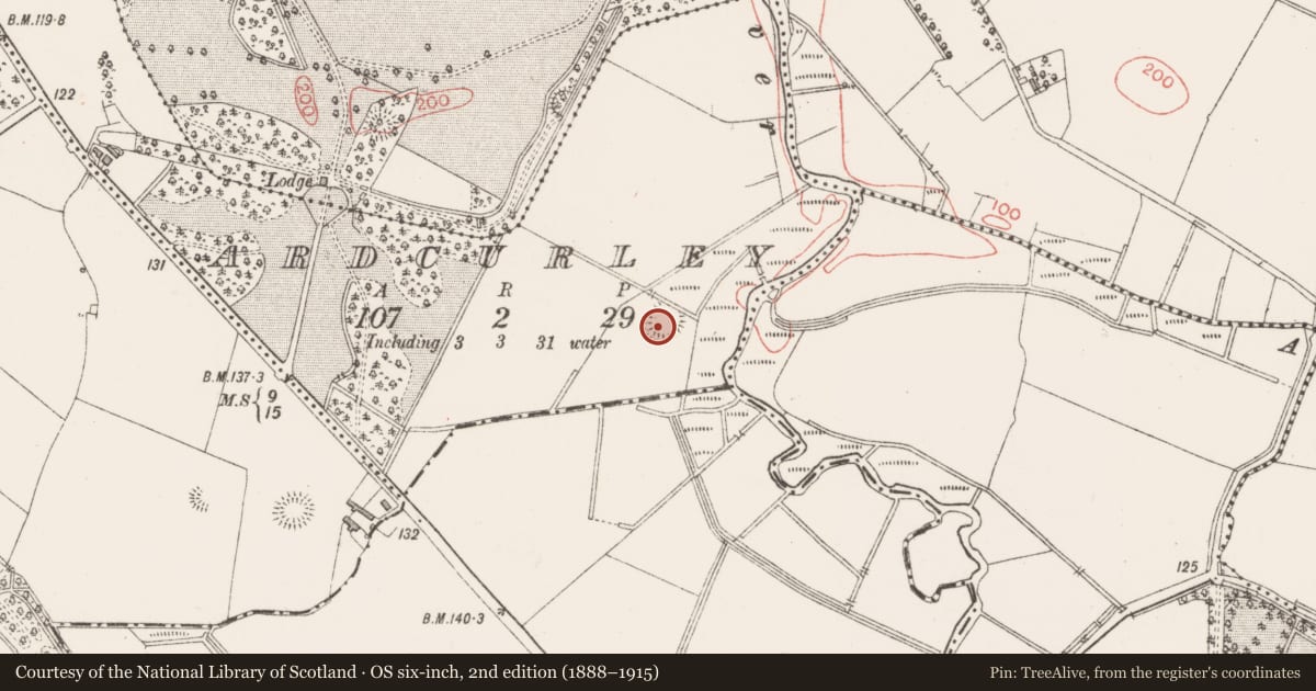 Ordnance Survey six-inch map, 2nd edition (1888–1915) covering the location of Ringfort - rath, Ardcurley, County Sligo, with a pin at the register's coordinates