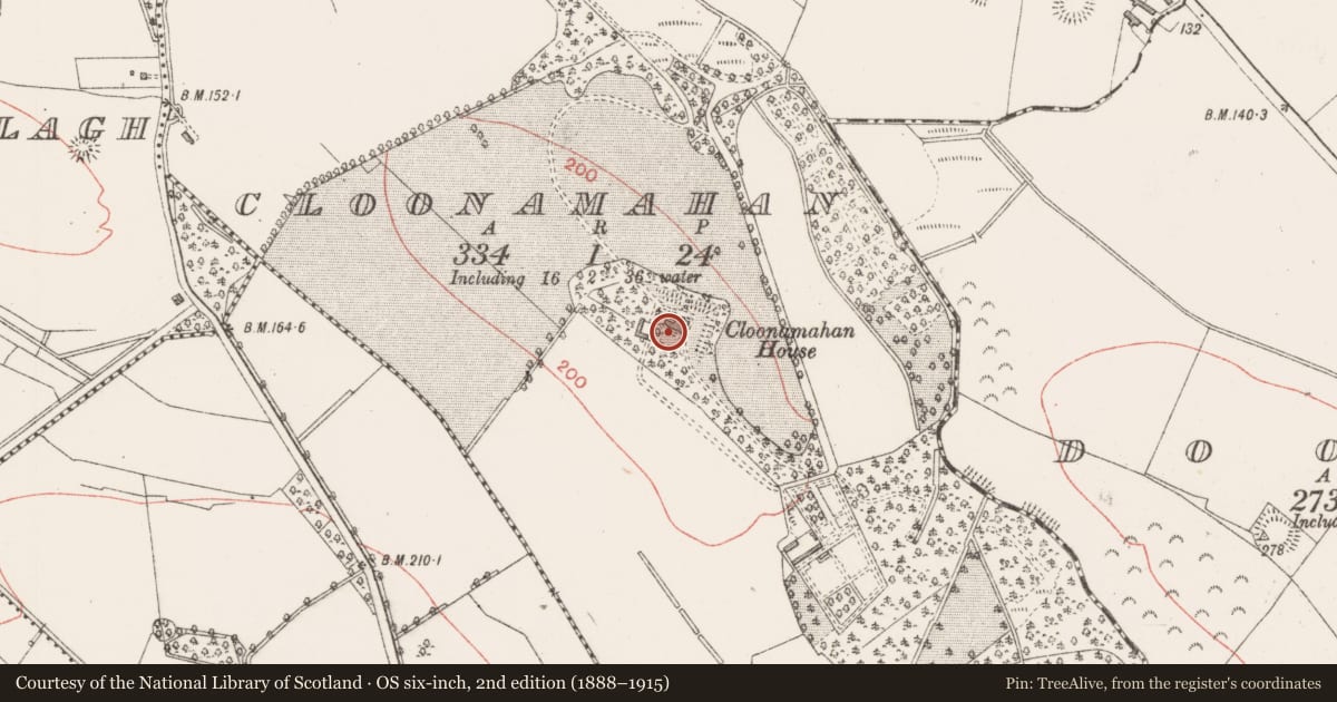 Ordnance Survey six-inch map, 2nd edition (1888–1915) covering the location of House - 18th/19th century, Cloonamahan, County Sligo, with a pin at the register's coordinates
