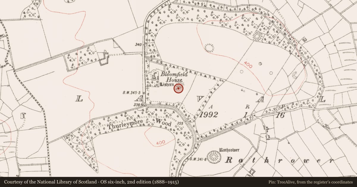 Ordnance Survey six-inch map, 2nd edition (1888–1915) covering the location of Ringfort - rath, Lavally, County Sligo, with a pin at the register's coordinates