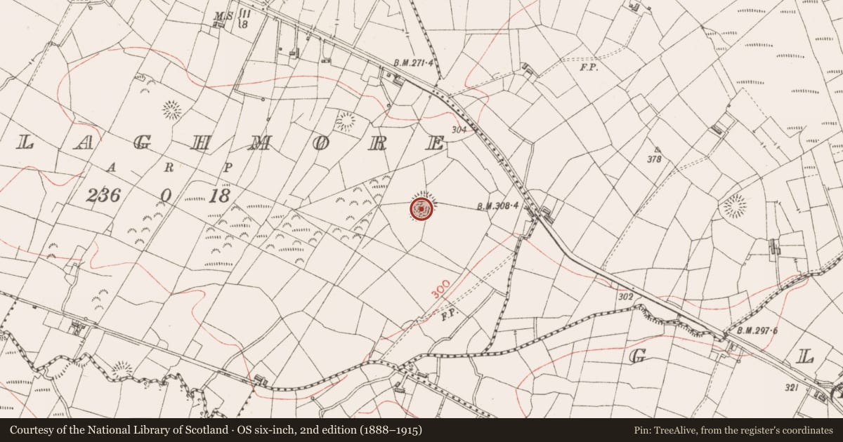 Ordnance Survey six-inch map, 2nd edition (1888–1915) covering the location of Ringfort - rath, Mullaghmore, County Sligo, with a pin at the register's coordinates