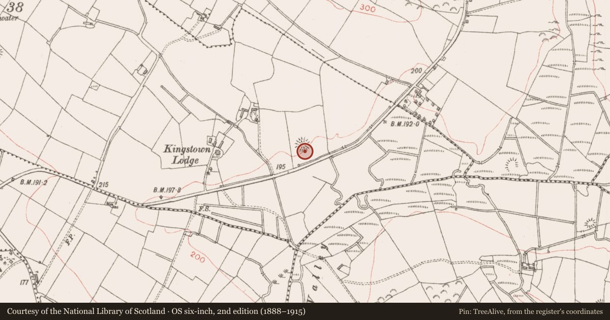 Ordnance Survey six-inch map, 2nd edition (1888–1915) covering the location of Souterrain, Rusheen, County Sligo, with a pin at the register's coordinates