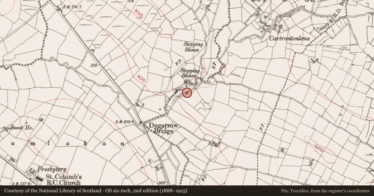 Ordnance Survey six-inch map, 2nd edition (1888–1915) covering the location of Sweathouse, Drumnasoohy, County Sligo, with a pin at the register's coordinates