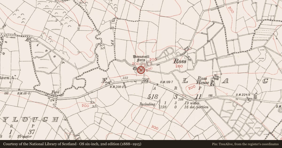 Ordnance Survey six-inch map, 2nd edition (1888–1915) covering the location of Ringfort - rath, Emlagh, County Sligo, with a pin at the register's coordinates