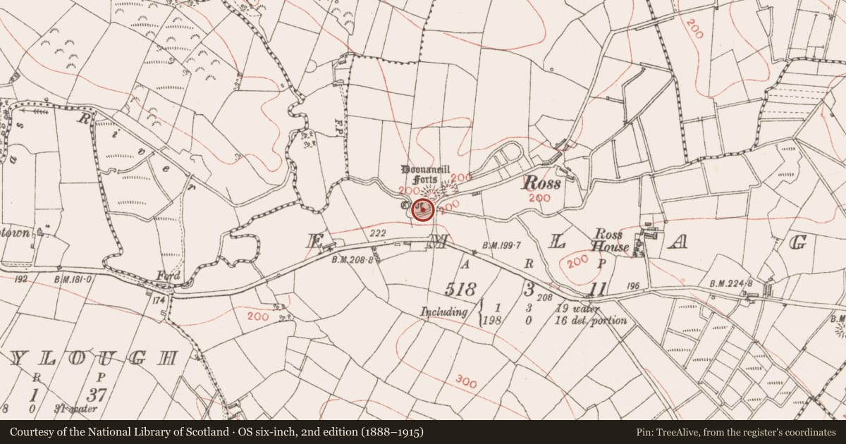 Ordnance Survey six-inch map, 2nd edition (1888–1915) covering the location of Souterrain, Emlagh, County Sligo, with a pin at the register's coordinates