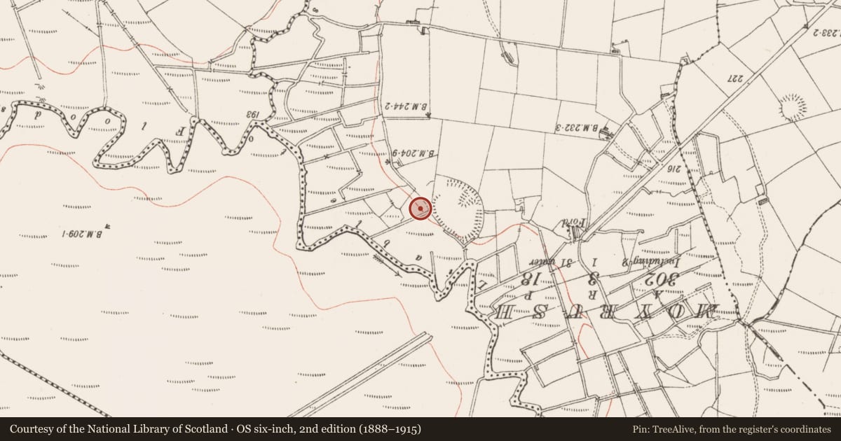 Ordnance Survey six-inch map, 2nd edition (1888–1915) covering the location of Milling complex, Cloondrihara, County Sligo, with a pin at the register's coordinates