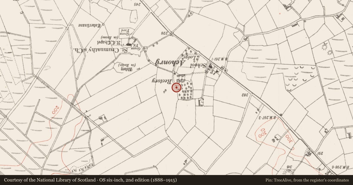 Ordnance Survey six-inch map, 2nd edition (1888–1915) covering the location of Enclosure, Knocknashee Common, County Sligo, with a pin at the register's coordinates