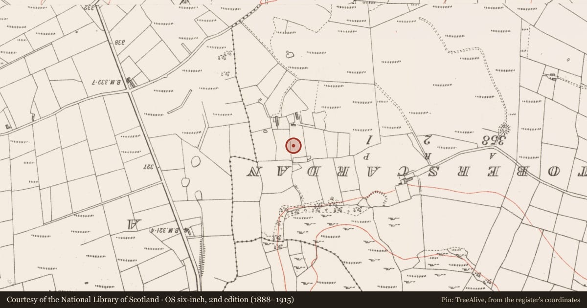 Ordnance Survey six-inch map, 2nd edition (1888–1915) covering the location of Ringfort - rath, Carrownateewaun, County Sligo, with a pin at the register's coordinates