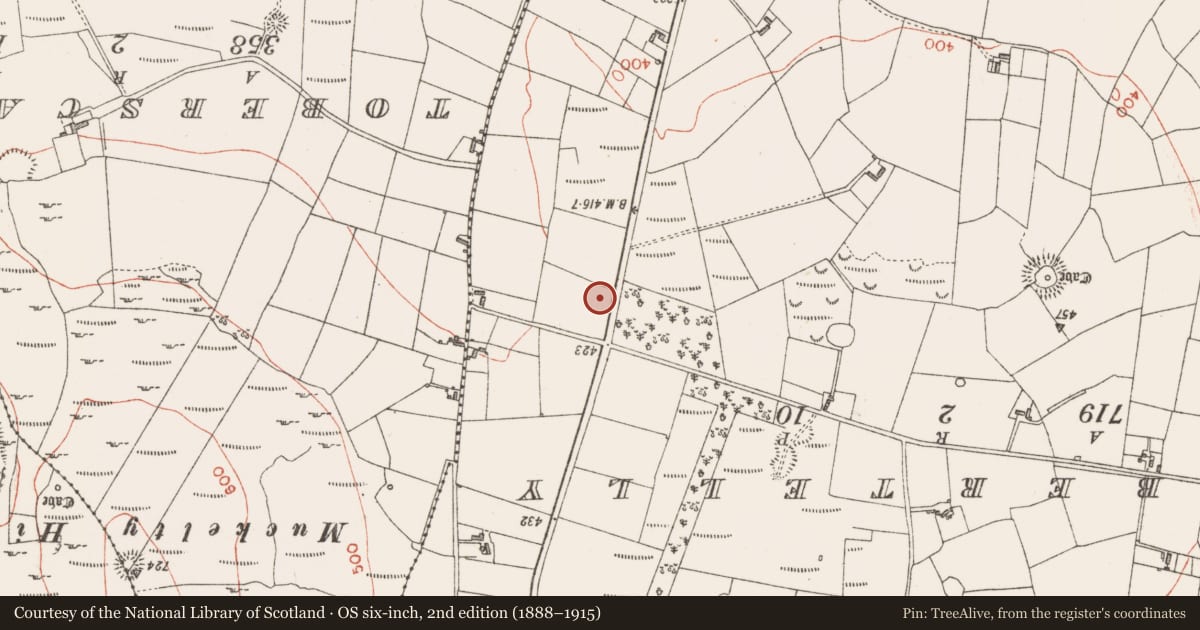 Ordnance Survey six-inch map, 2nd edition (1888–1915) covering the location of Ringfort - rath, Claragh Scotch, County Sligo, with a pin at the register's coordinates