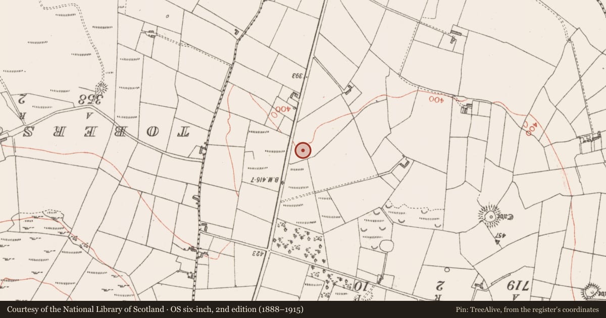 Ordnance Survey six-inch map, 2nd edition (1888–1915) covering the location of Ringfort - rath, Claragh Scotch, County Sligo, with a pin at the register's coordinates