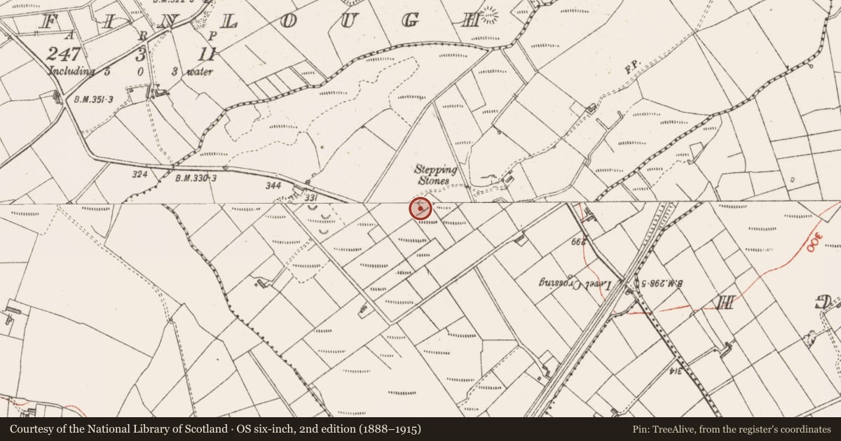 Ordnance Survey six-inch map, 2nd edition (1888–1915) covering the location of Church, Kilvarnet North, County Sligo, with a pin at the register's coordinates