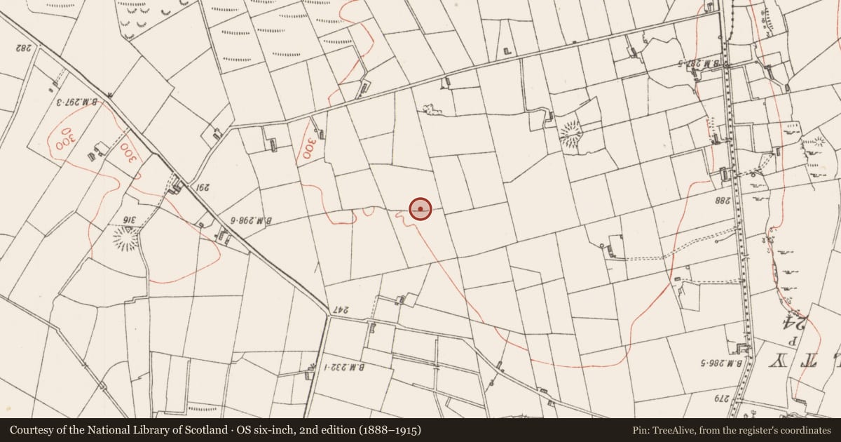 Ordnance Survey six-inch map, 2nd edition (1888–1915) covering the location of Souterrain, Carrownaworan, County Sligo, with a pin at the register's coordinates
