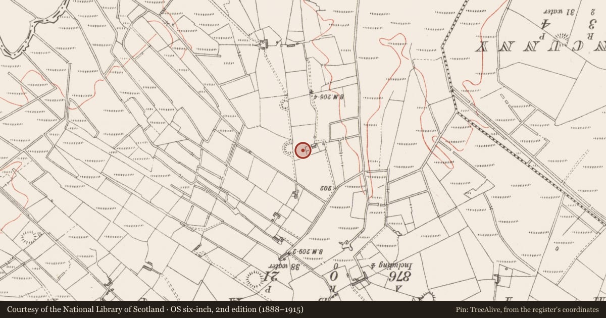 Ordnance Survey six-inch map, 2nd edition (1888–1915) covering the location of Ringfort - rath, Pullagh, County Sligo, with a pin at the register's coordinates