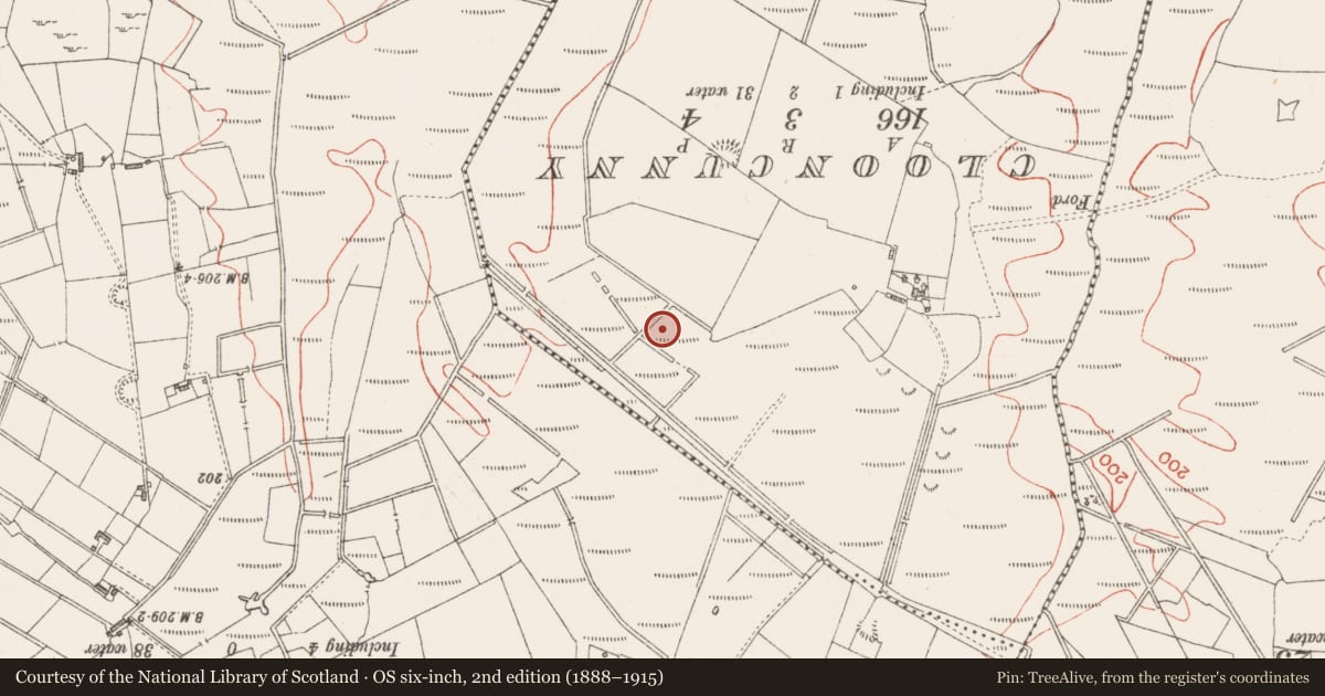 Ordnance Survey six-inch map, 2nd edition (1888–1915) covering the location of Souterrain, Lissaneagh, County Sligo, with a pin at the register's coordinates