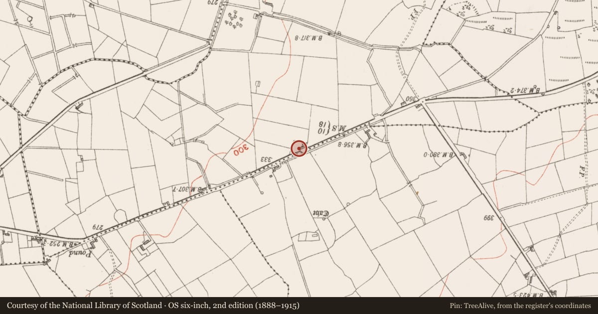 Ordnance Survey six-inch map, 2nd edition (1888–1915) covering the location of Barrow - ring-barrow, Cunghill, County Sligo, with a pin at the register's coordinates