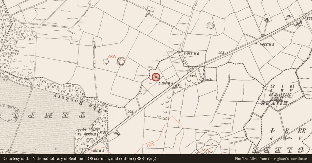 Ordnance Survey six-inch map, 2nd edition (1888–1915) covering the location of Ringfort - rath, Mullaghanarry, County Sligo, with a pin at the register's coordinates