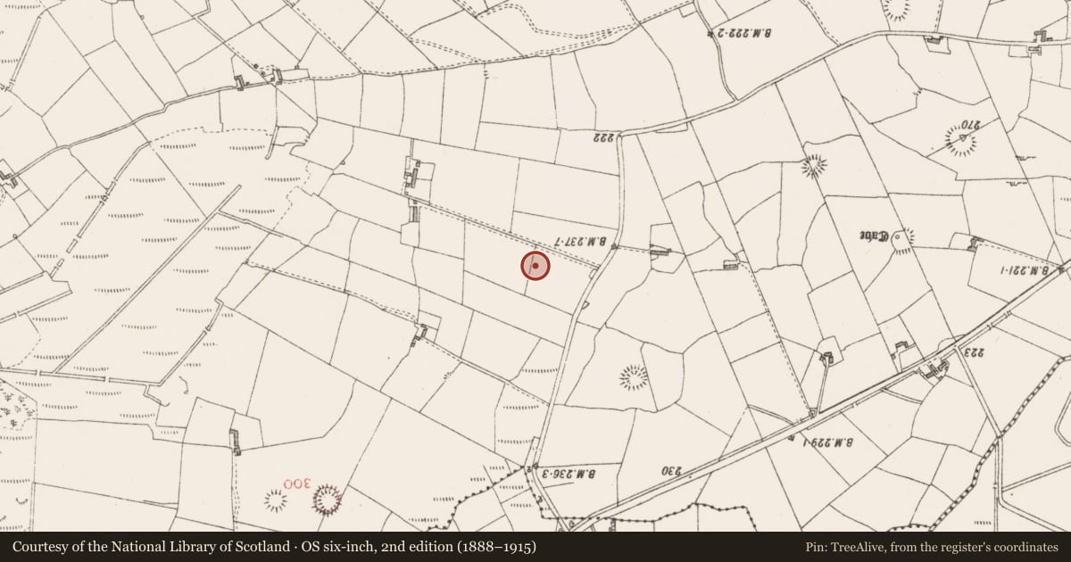 Ordnance Survey six-inch map, 2nd edition (1888–1915) covering the location of Souterrain, Mullaghanarry, County Sligo, with a pin at the register's coordinates