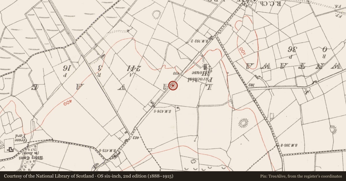Ordnance Survey six-inch map, 2nd edition (1888–1915) covering the location of Enclosure, Achonry, County Sligo, with a pin at the register's coordinates
