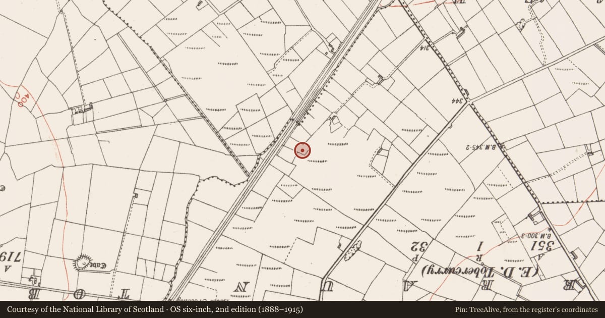 Ordnance Survey six-inch map, 2nd edition (1888–1915) covering the location of Enclosure, Falnasoogaun Or Ropefield, County Sligo, with a pin at the register's coordinates