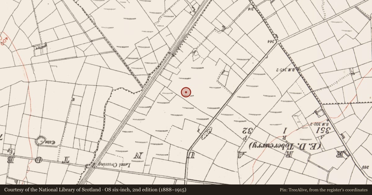 Ordnance Survey six-inch map, 2nd edition (1888–1915) covering the location of Barrow - unclassified, Falnasoogaun Or Ropefield, County Sligo, with a pin at the register's coordinates
