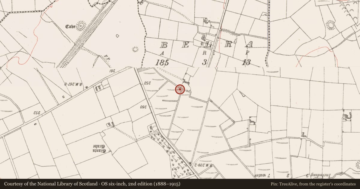 Ordnance Survey six-inch map, 2nd edition (1888–1915) covering the location of Souterrain, Belra, County Sligo, with a pin at the register's coordinates