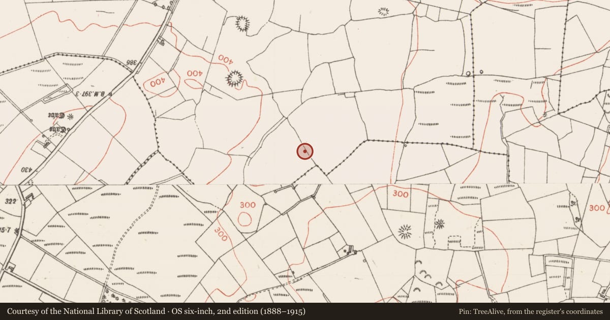 Ordnance Survey six-inch map, 2nd edition (1888–1915) covering the location of Enclosure, Achonry, County Sligo, with a pin at the register's coordinates