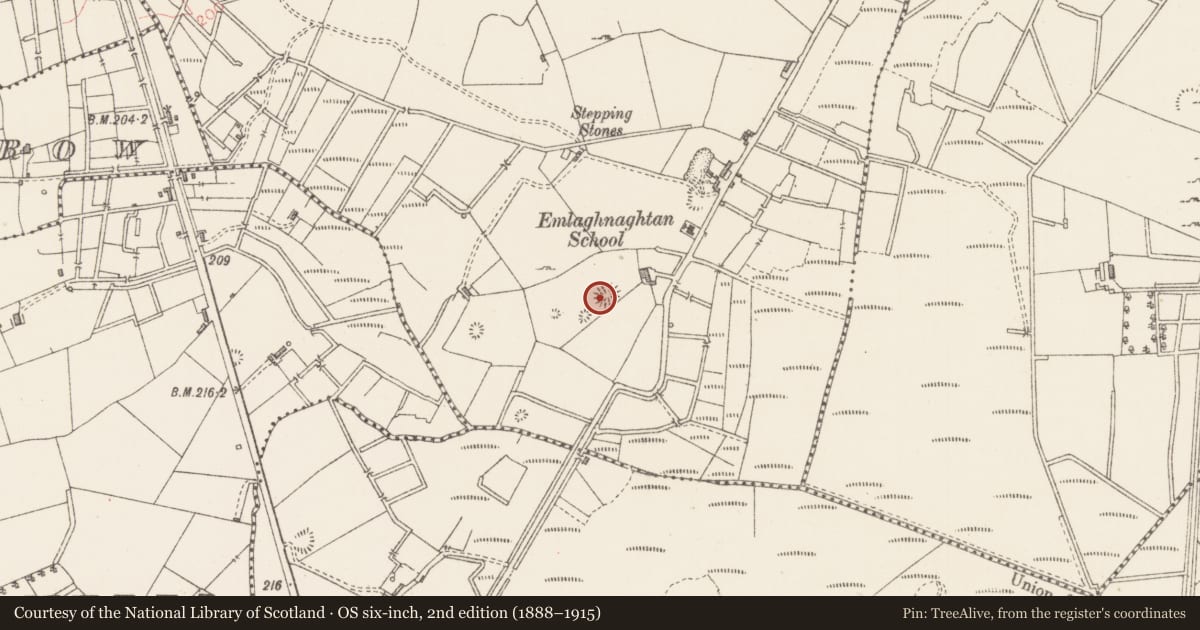 Ordnance Survey six-inch map, 2nd edition (1888–1915) covering the location of Ringfort - rath, Emlaghnaghtan, County Sligo, with a pin at the register's coordinates