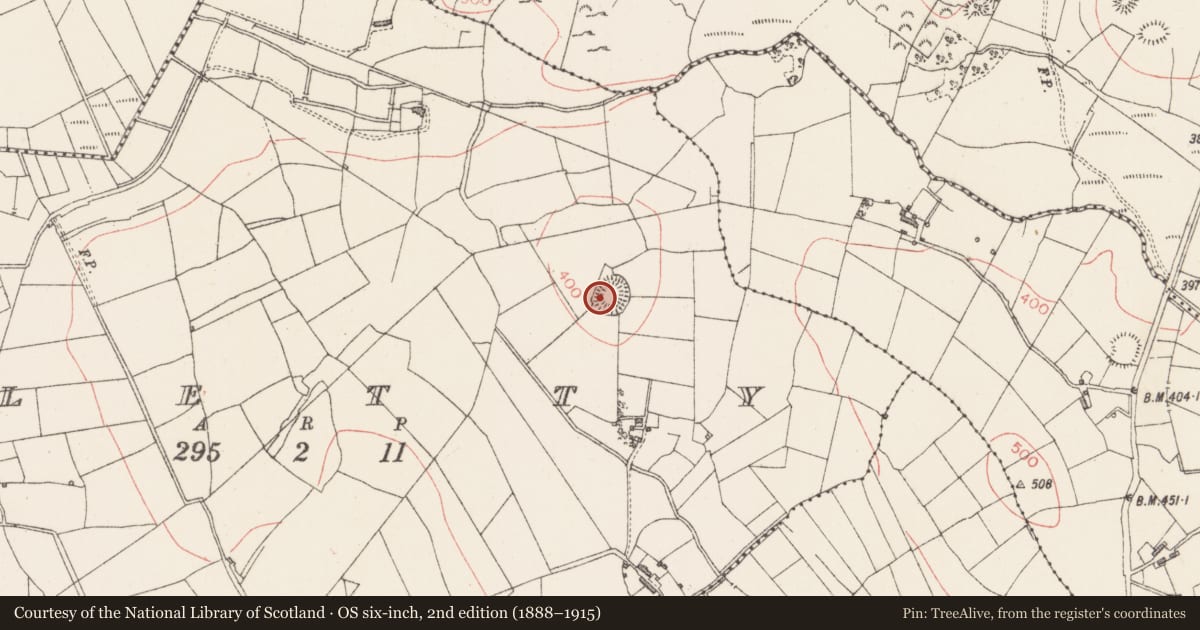 Ordnance Survey six-inch map, 2nd edition (1888–1915) covering the location of Ringfort - rath, Cletty, County Sligo, with a pin at the register's coordinates