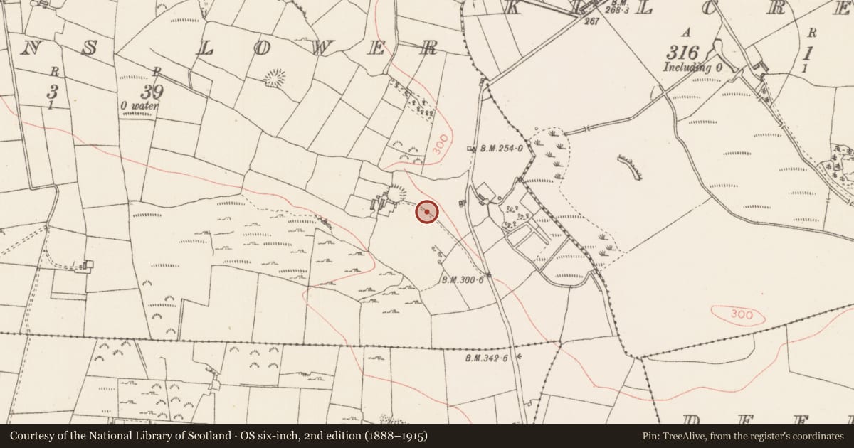 Ordnance Survey six-inch map, 2nd edition (1888–1915) covering the location of Well, Carrigans Lower, County Sligo, with a pin at the register's coordinates